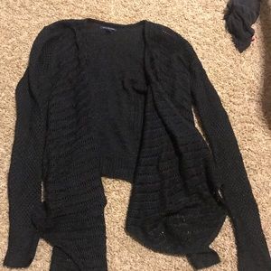 Black sweater cardigan.